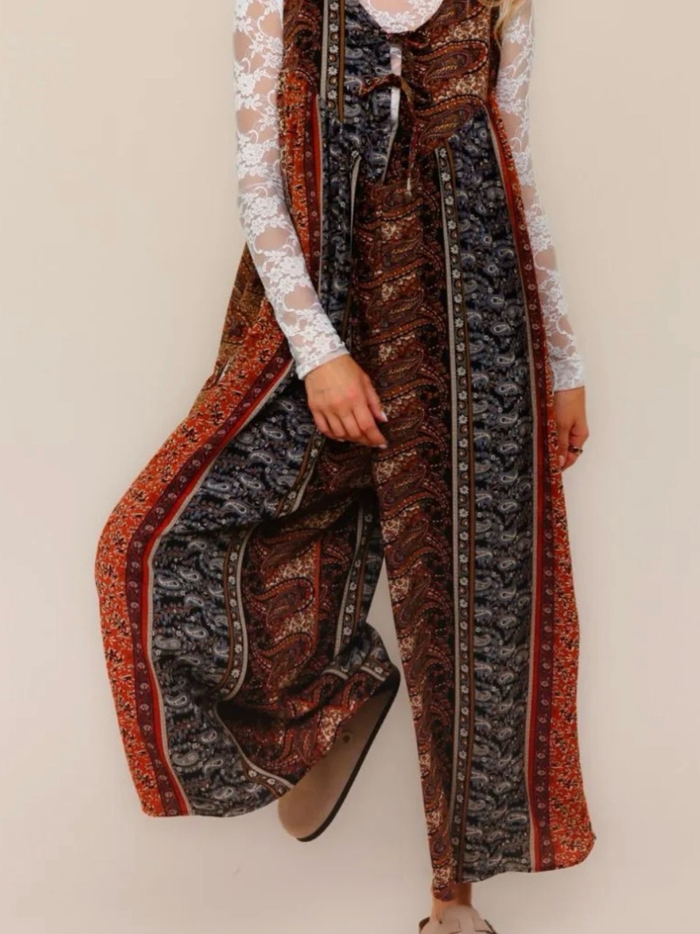 Boho Paisley Wide-Leg Jumpsuit